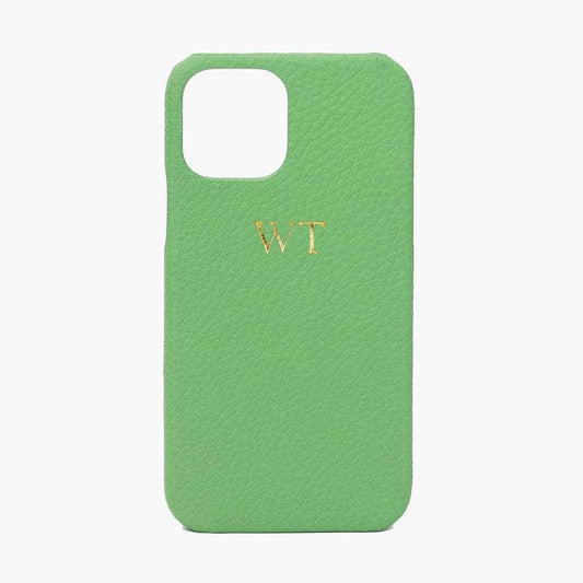 Case For Apple Iphone Genuine Pebbled Leather Personalized Initials Letters - LART